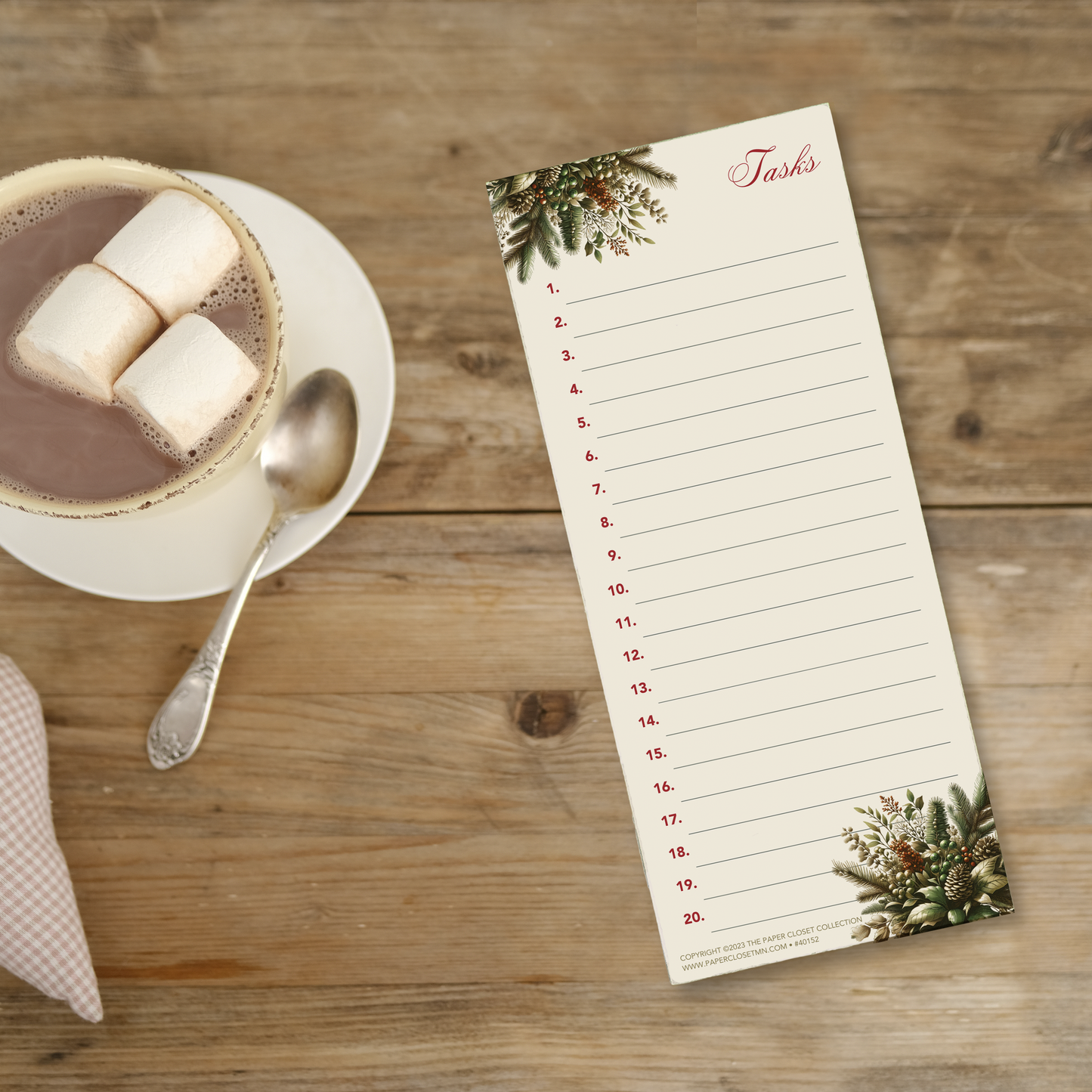 Winter Florals Task List Notepad