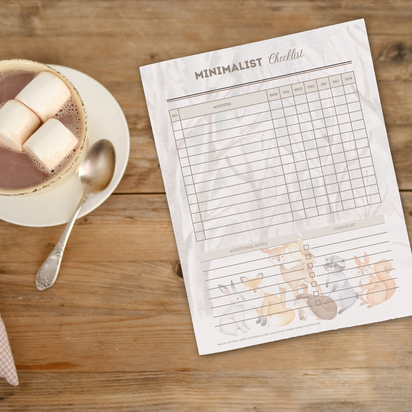 Winter Woodlands Minimal Checklist Pad