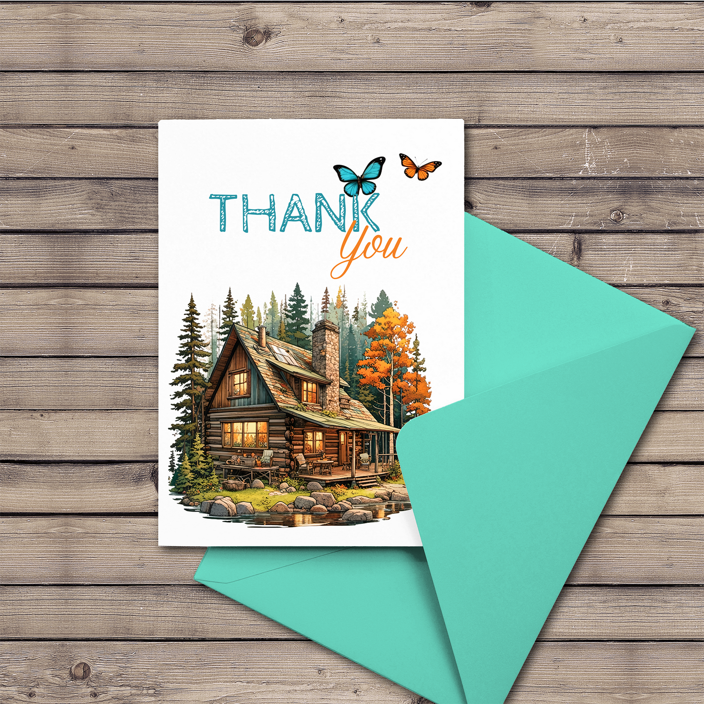 Summer Cabins Thank You Card