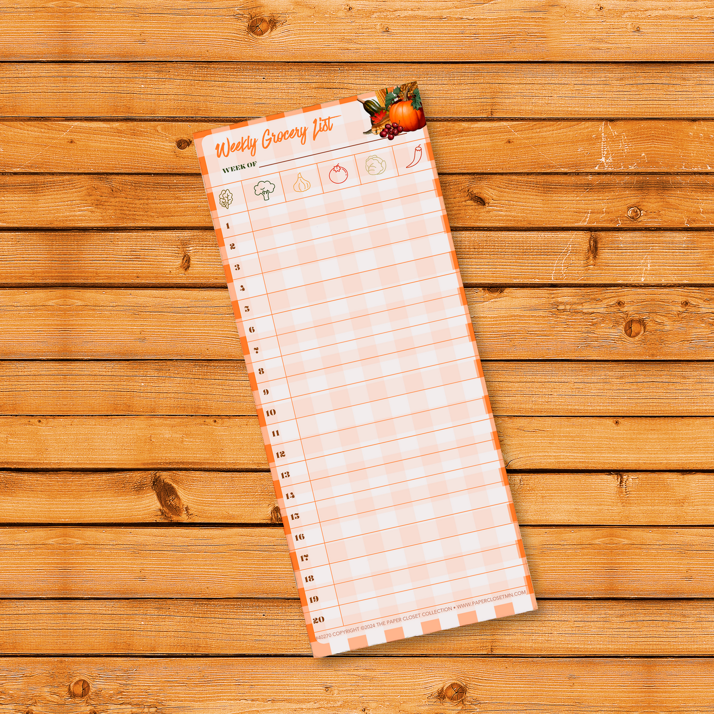 Autumn Botanicals 2024 Weekly Grocery Notepad