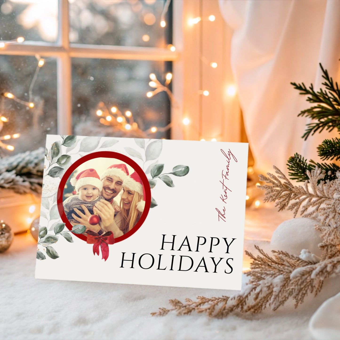 Photo Wreath Card with Envelopes