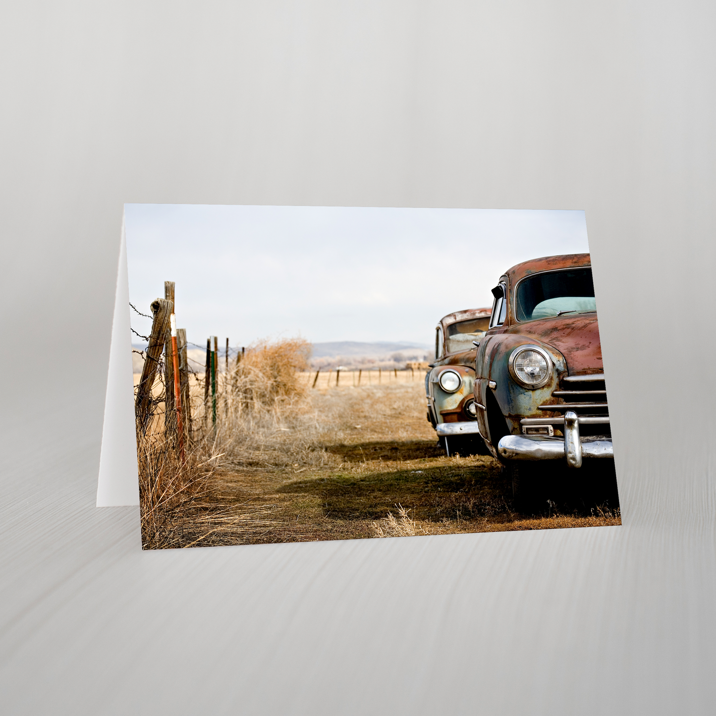 Old Cars Blank Folded Card
