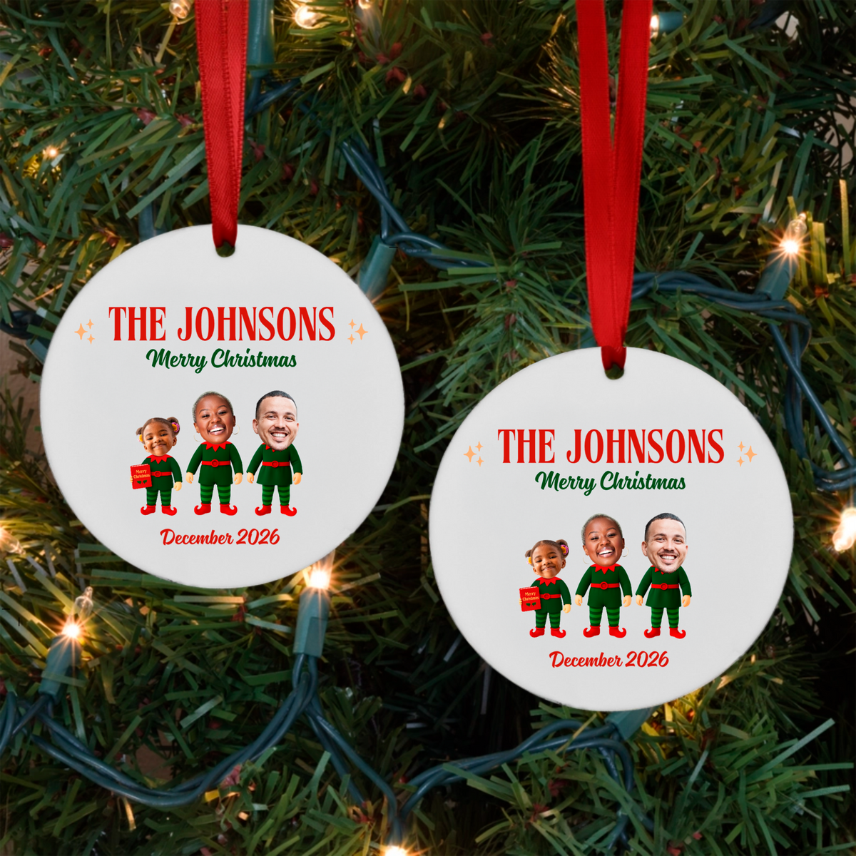Elf Family Ornament