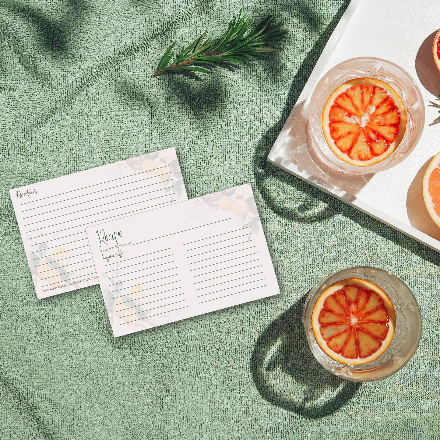Orange Blossoms Recipe Cards