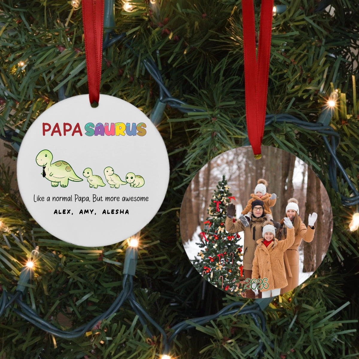 Papa/Mama Saurus Porcelain Ornament