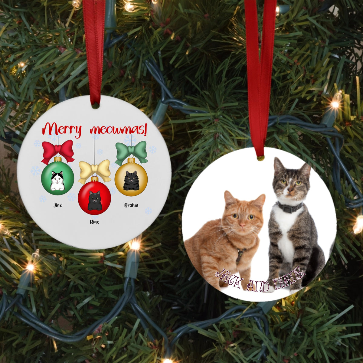 Merry Meowmas Porcelain Ornament