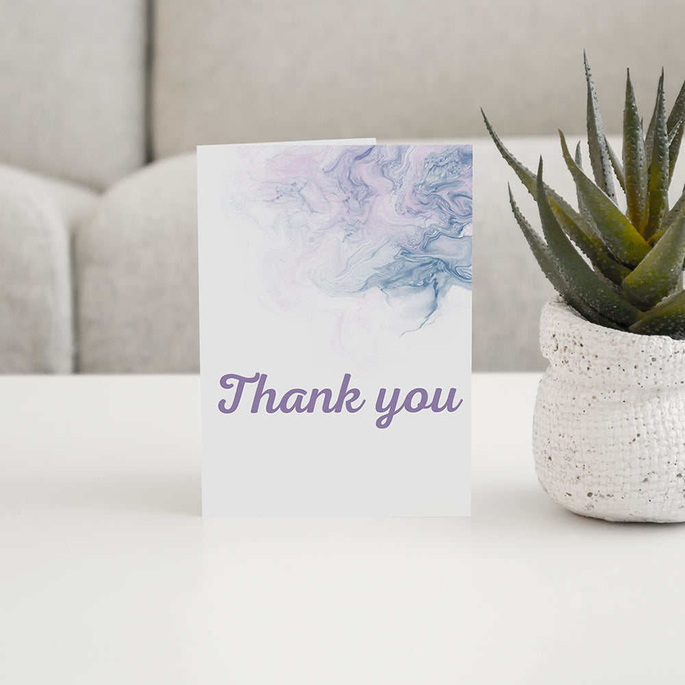 Inky Watercolor Thank You Card