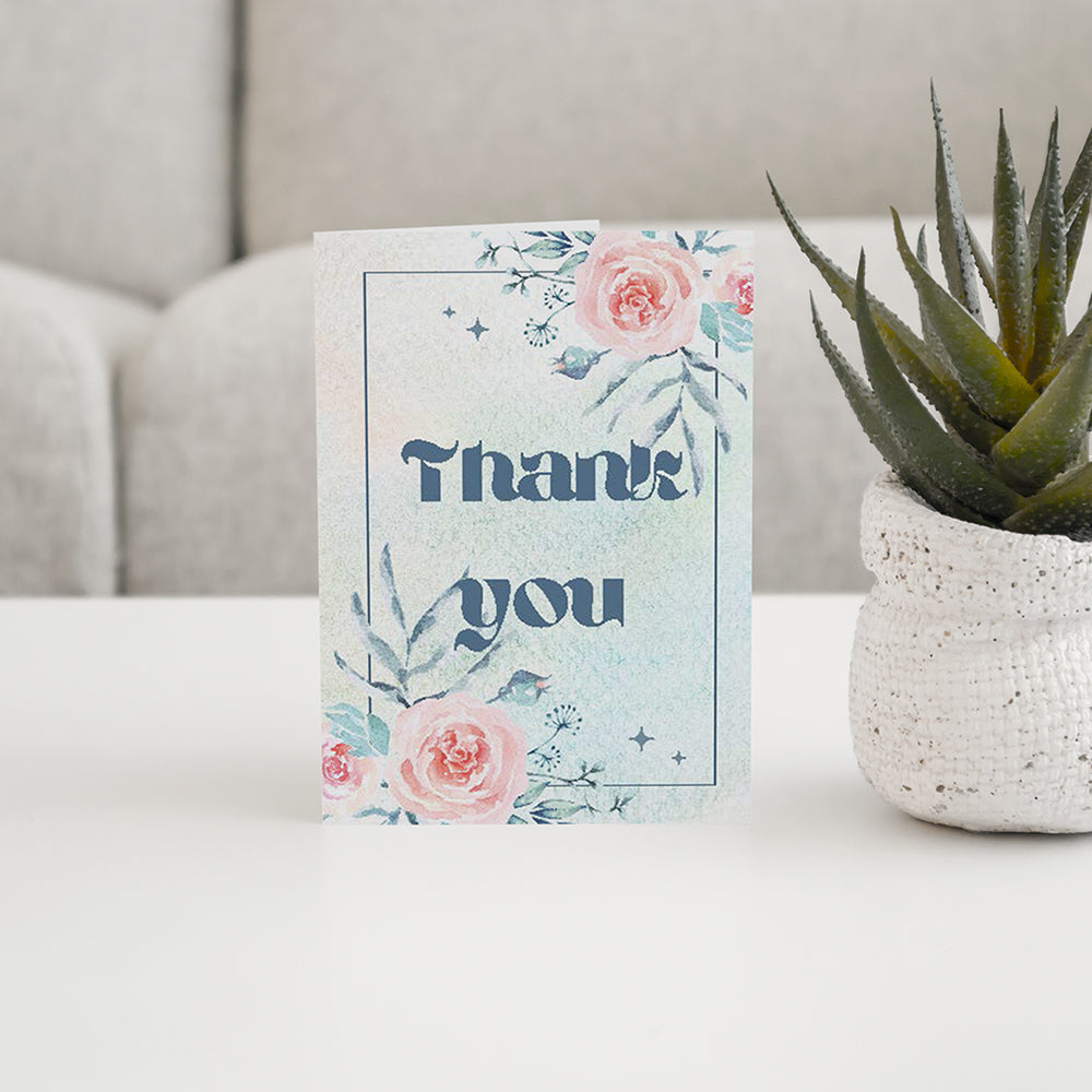 Floral Watercolor Thank You Card