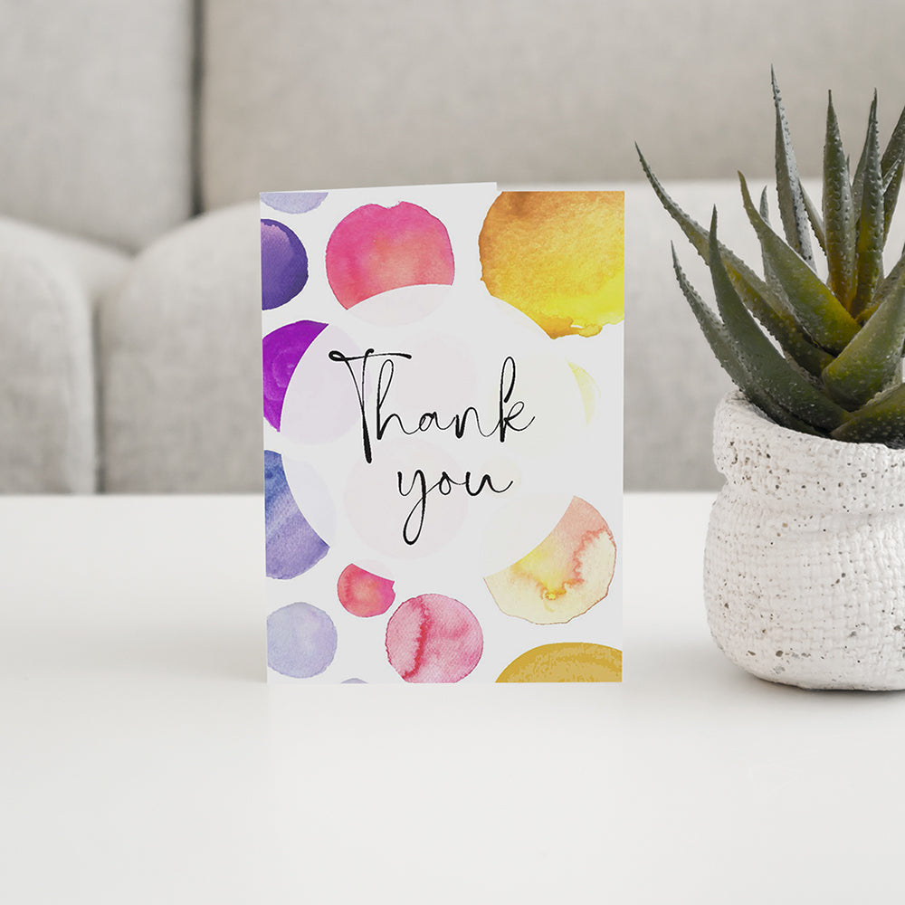 Cheerful Watercolor Thank You Card