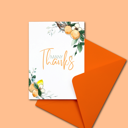 Orange Blossoms Thank You Card