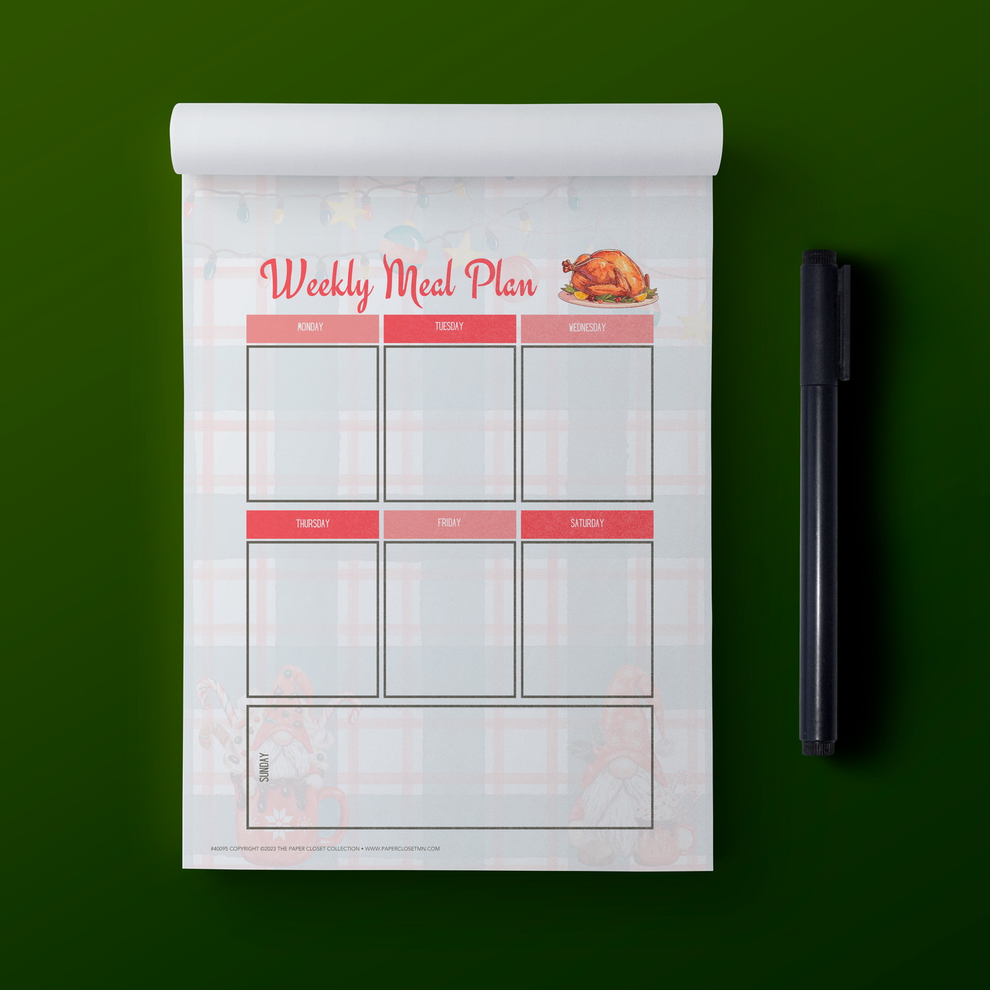 Holiday Meal Planner Pad