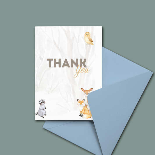 Winter Woodland Thank You Card