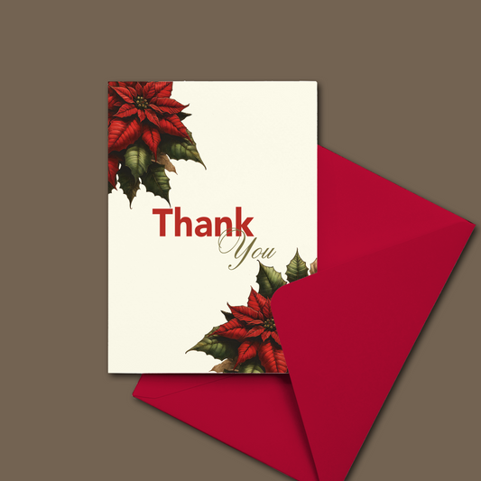 Winter Florals Thank You Card