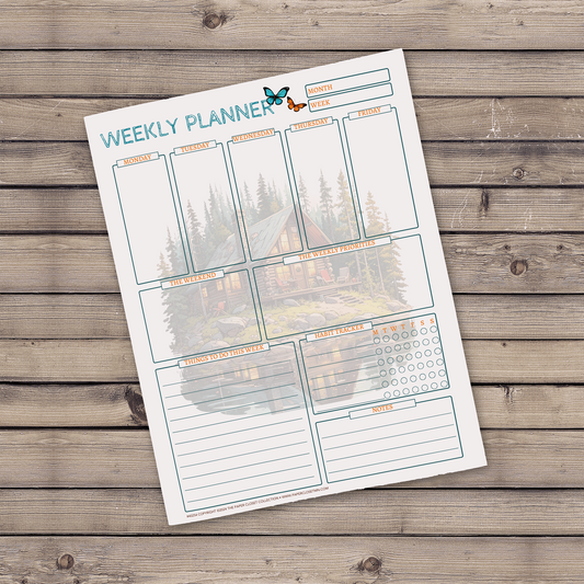 Summer Cabins Weekly Planner Pad