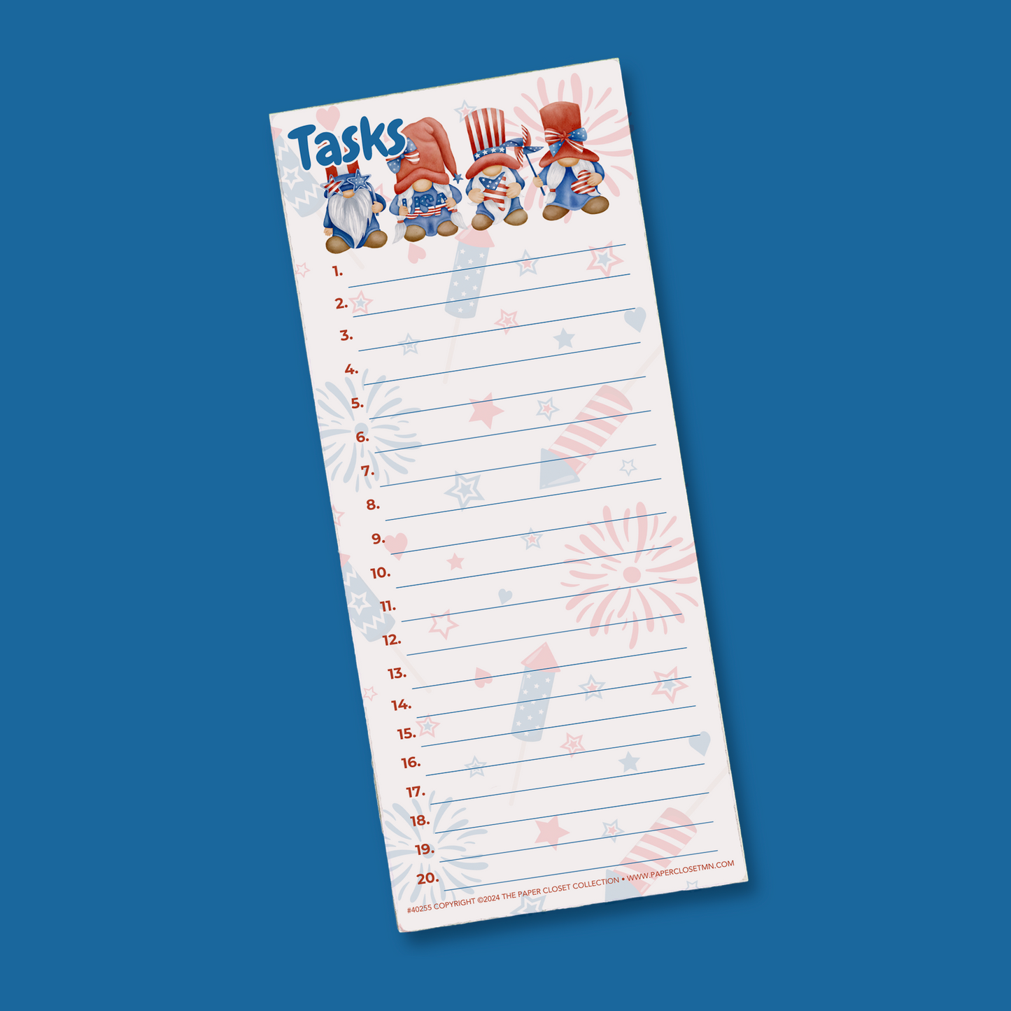 Patriotic Gnomes Task List Notepad