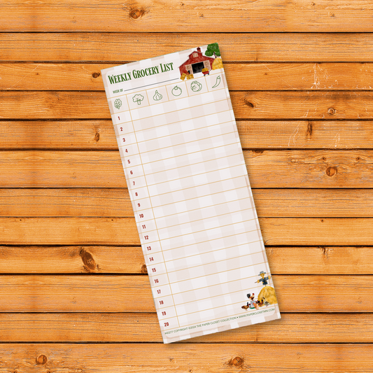 Autumn Barns 2024  Weekly Grocery Notepad