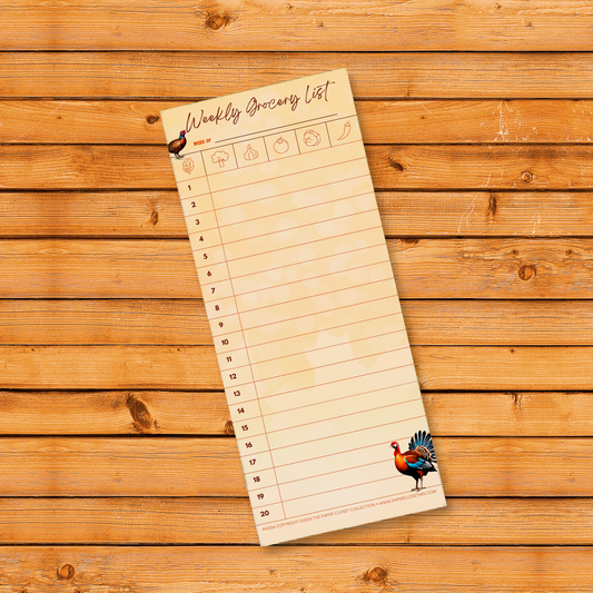 Autumn Animals 2024 Weekly Grocery Notepad