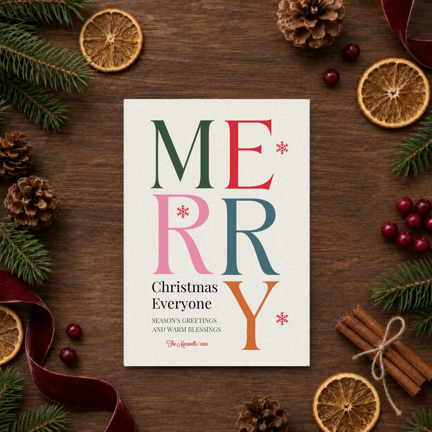 Merry Letters Folded Card with Envelopes