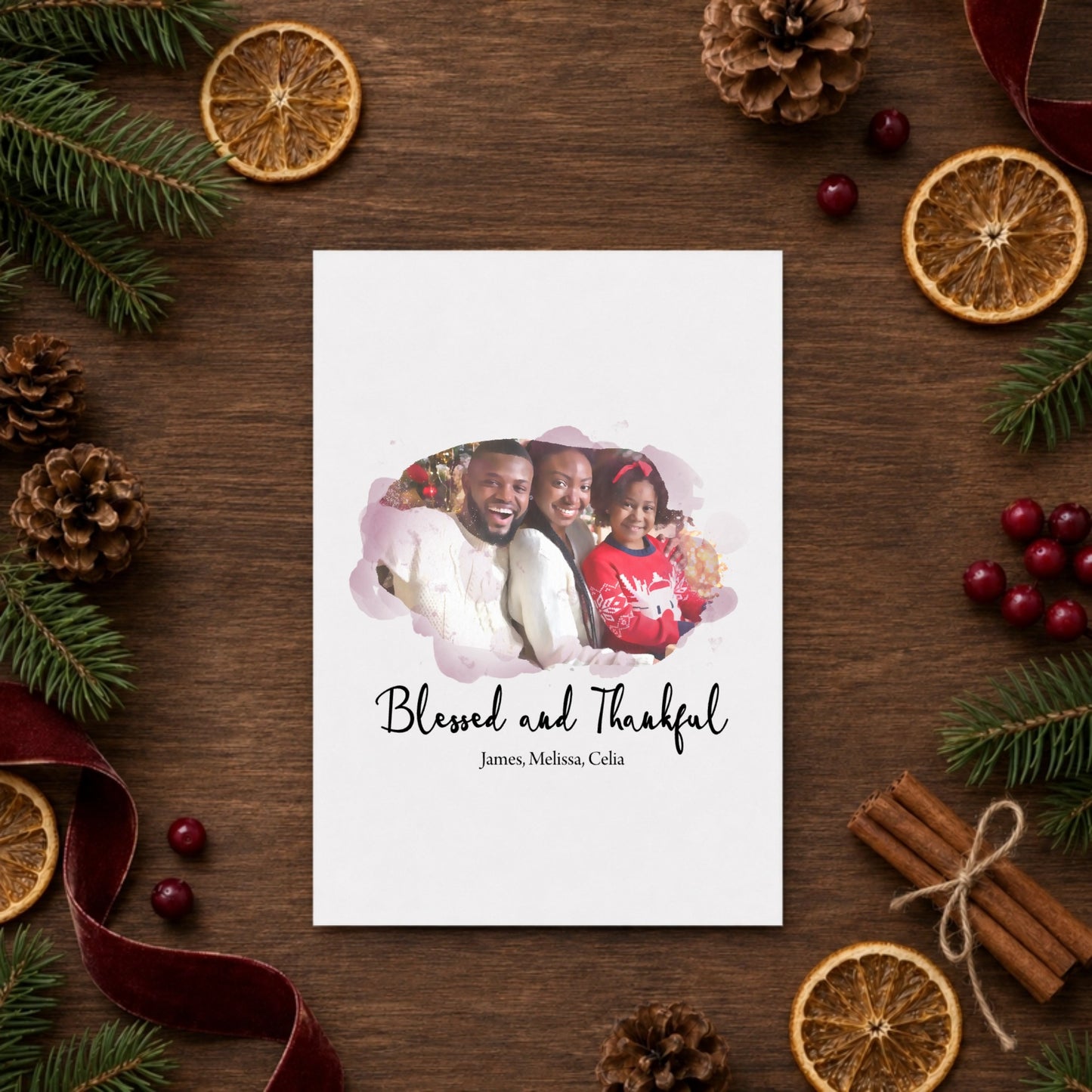Blessed and Thankful Photo Card