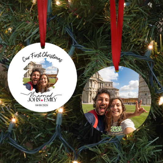 Our First Christmas Married Porcelain Ornament
