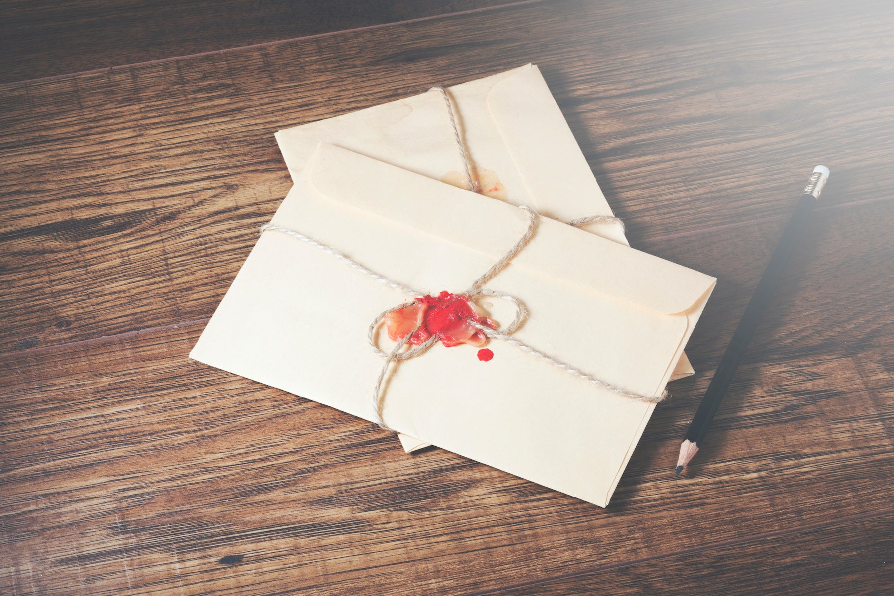 Envelopes with twine and wax seal