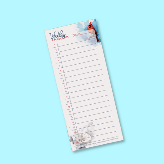 Winter Animals 2024 Weekly Grocery Notepad