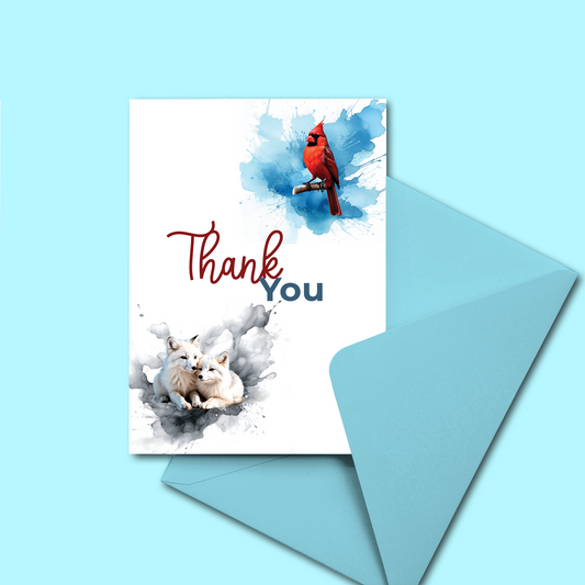 Winter Animals 2024 Thank You Card