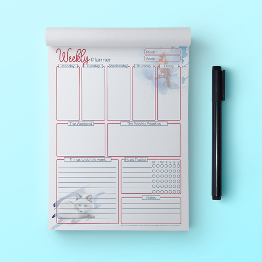 Winter Animals Weekly Planner Checklist Notepad