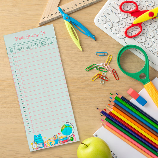 School Days Weekly Grocery Notepad