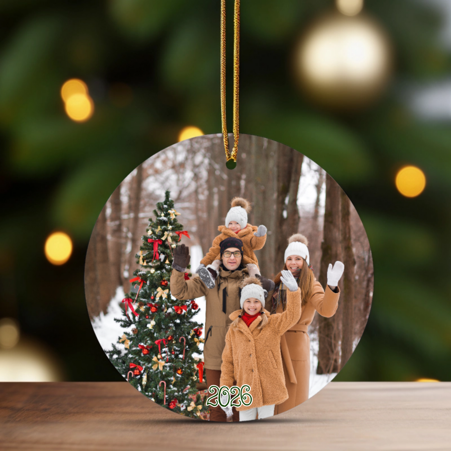 Holly Berries Photo Ornament