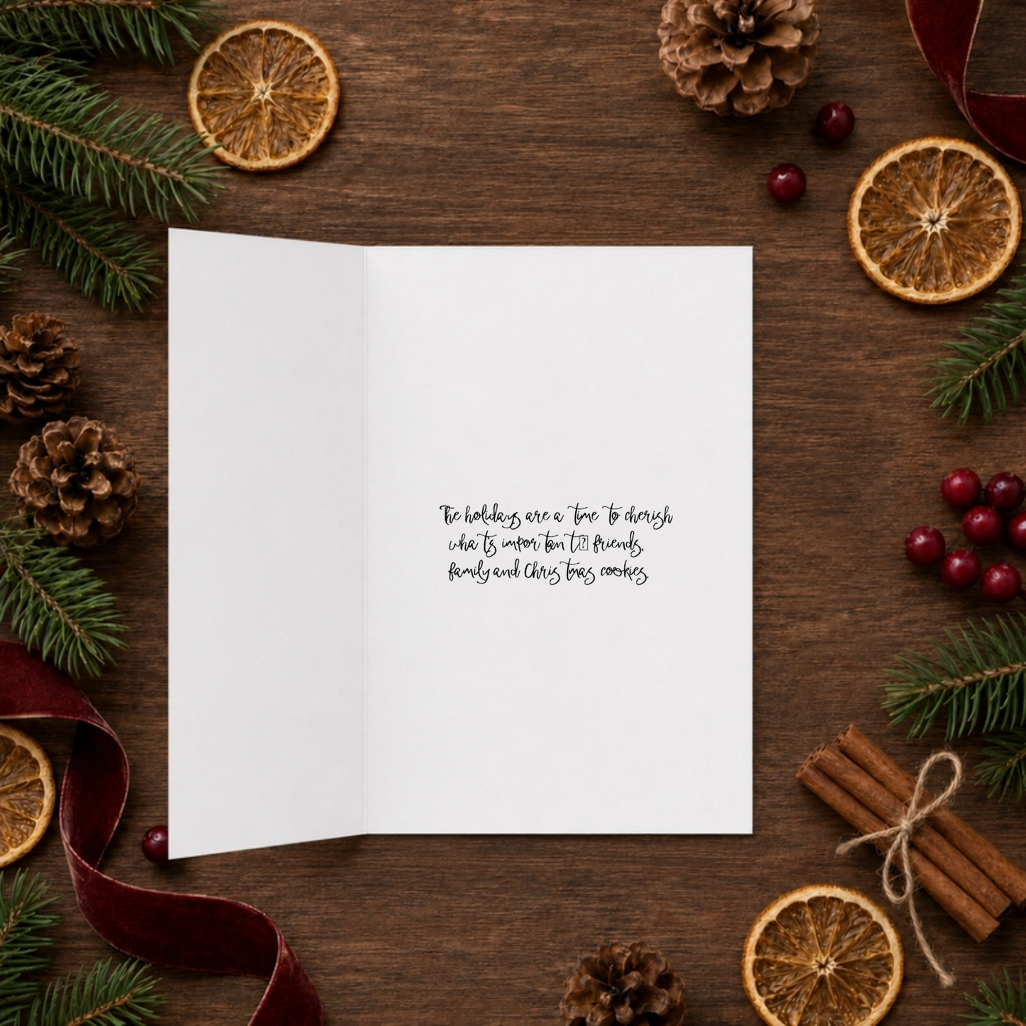 Red Nosed Reindeer Folded Card with Envelopes