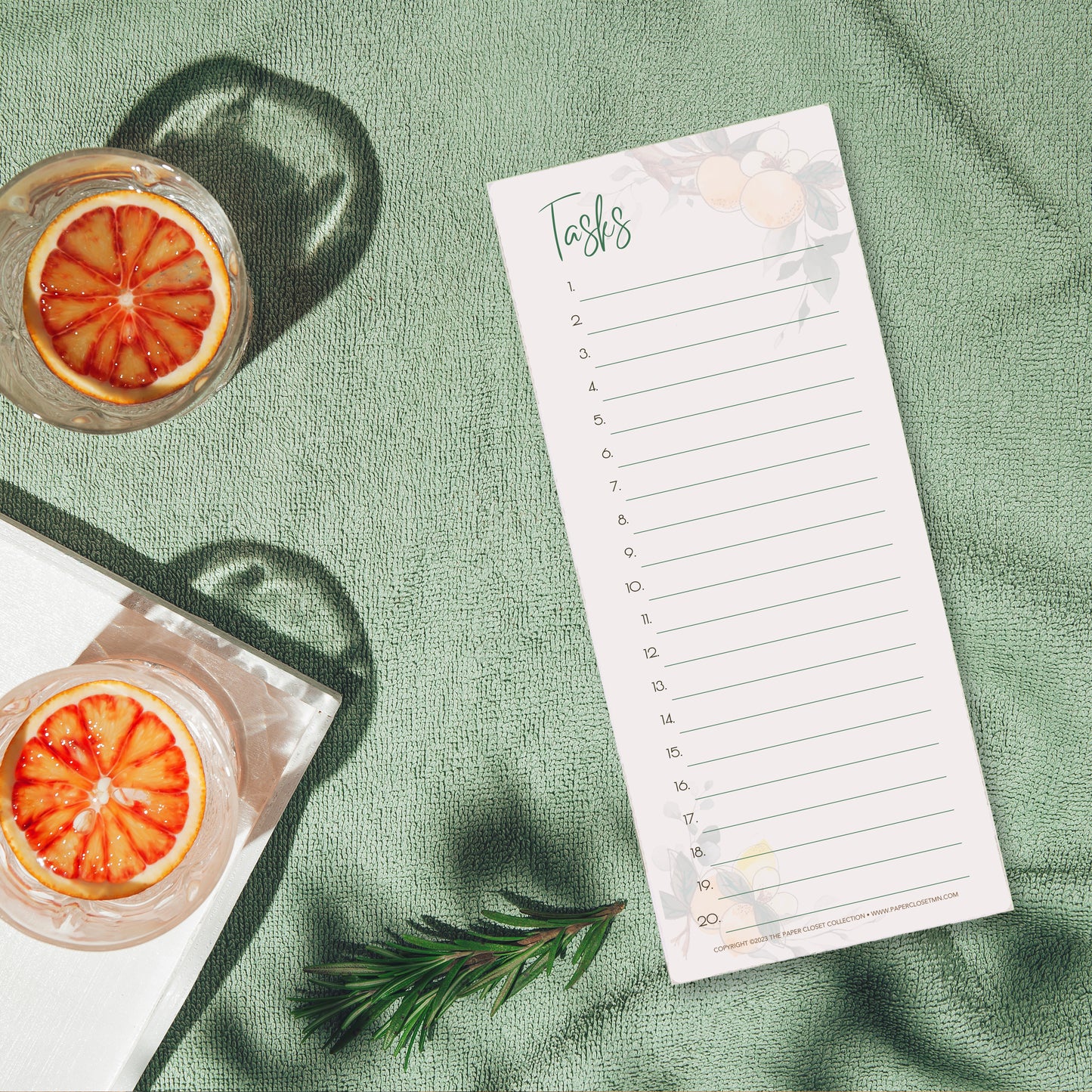 Orange Blossoms Task List Notepad