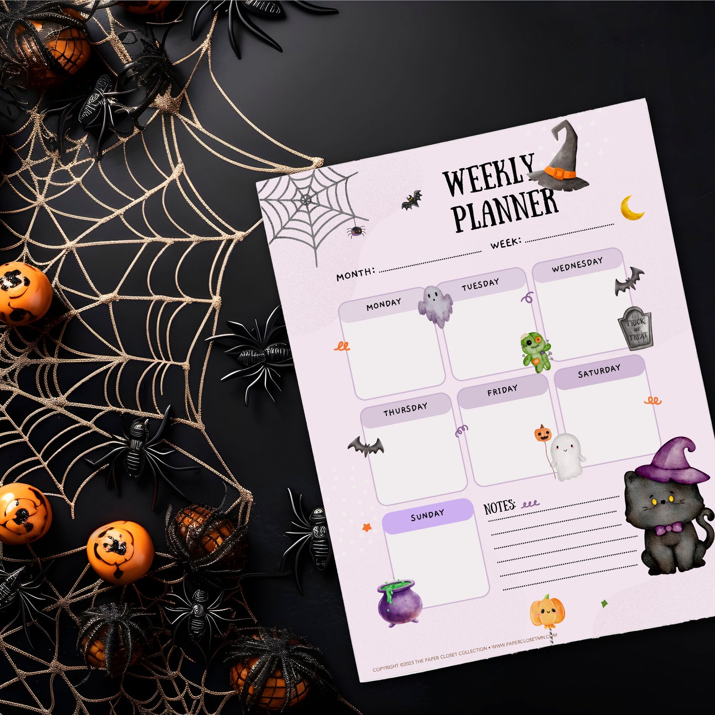 Halloween Weekly Schedule Planner Pad