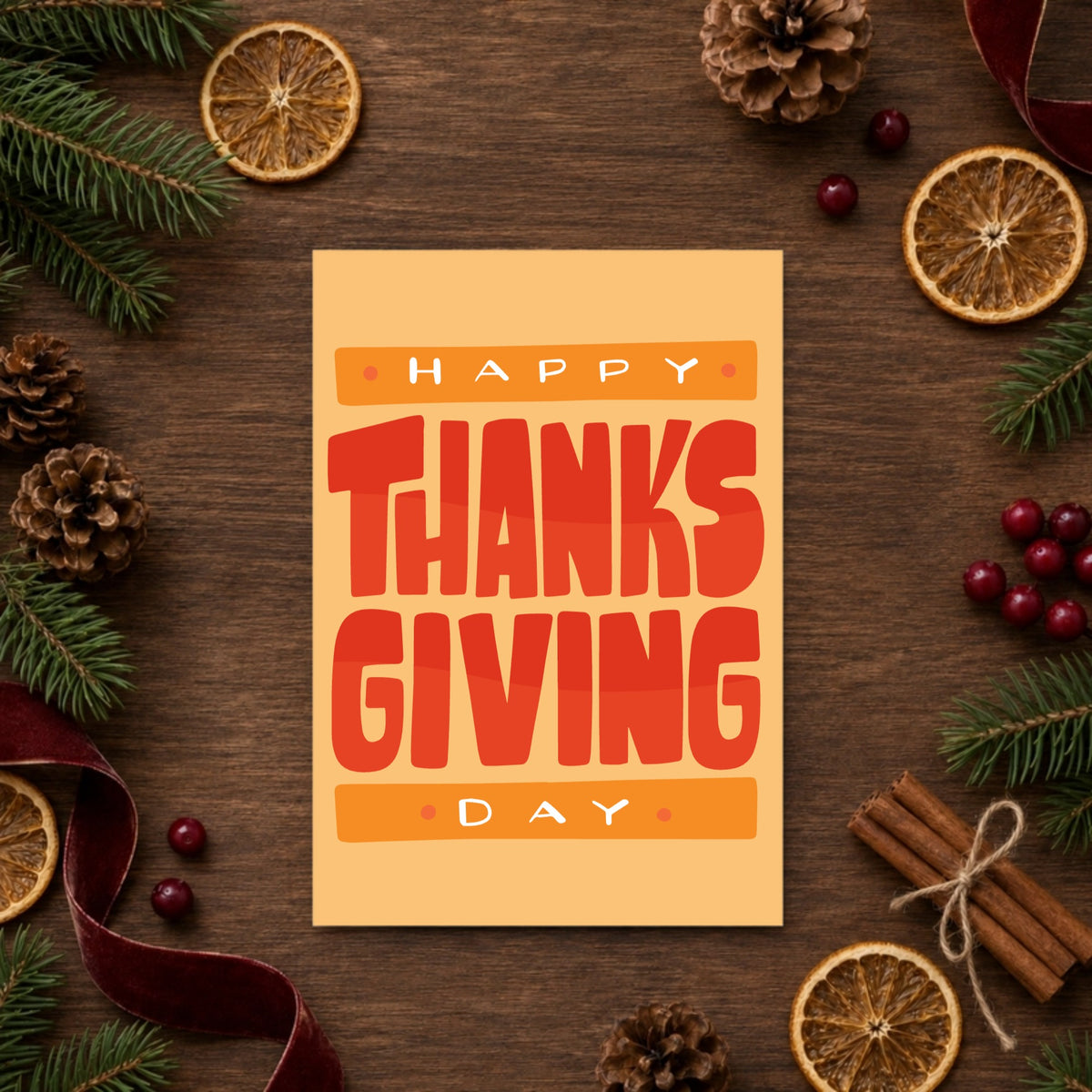 Simply Thankful Folded Card with Envelopes