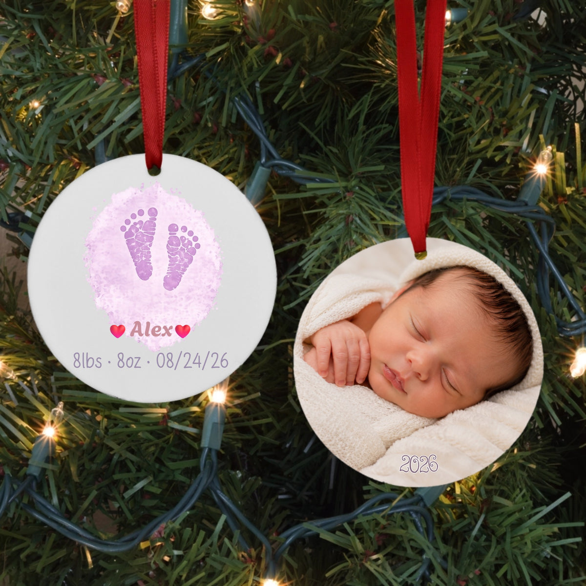 Baby Feet Porcelain Ornament
