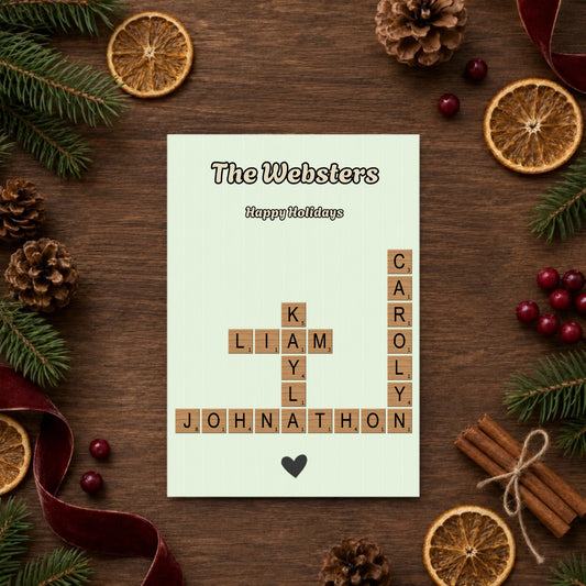 Family Crossword Folded Cards with Envelopes