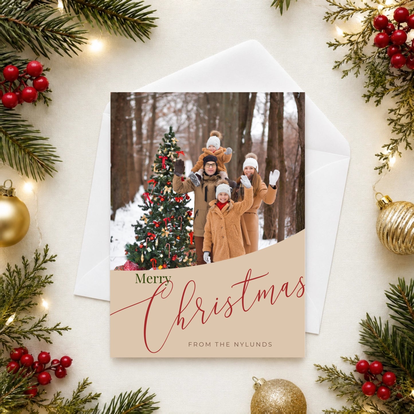 Photo Vertical Swoop Card with Envelopes