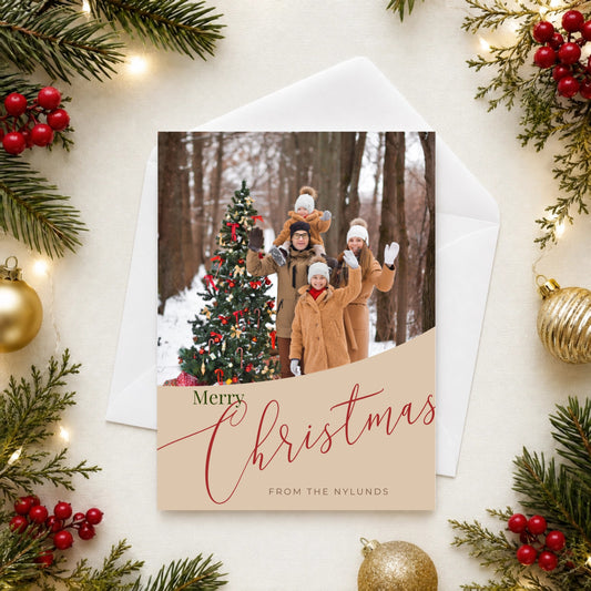 Photo Vertical Swoop Card with Envelopes