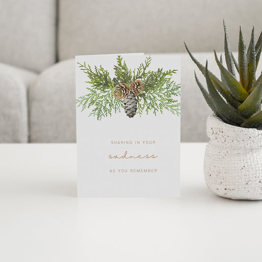 Sharing in your Sadness Winter Pine cones Card