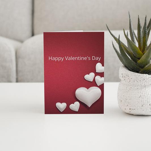 Happy Valentine's Day White Hearts Card