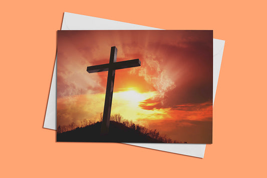 Sunset Cross Blank Folded Card